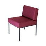 Steel-Frame Reception Chair-Burgundy
