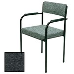 Steel Framed Office Reception Chair With Arms-Charcoal Grey