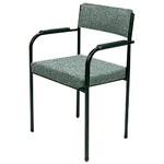 Steel Framed Office Reception Chair With Arms-Light Grey