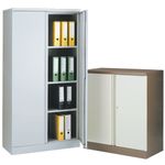 Steel Storage Cabinet 102cm high With 1 Shelf-Coffee & Cream