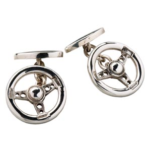 Steering Wheel Cufflinks- Sterling Silver