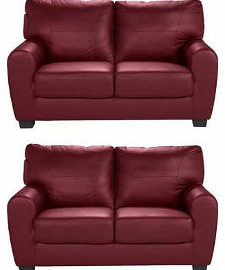 Modern and attractive. the Stefano 2 Leather and Leather Effect Regular Sofas offer superb comfort. These leather and leather effect material sofas come in a dark red colour and are a focal point of any living area. Part of the Stefano collection Lea