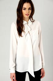 Unbranded Stephanie Closed Blouse with Waterfall Front