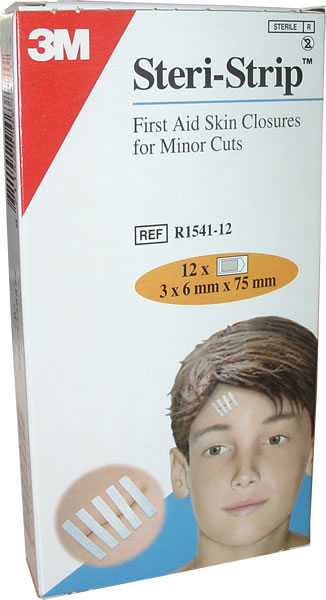Unbranded Steri-Strip 12 Strips - 3 x 6mm x 75mm