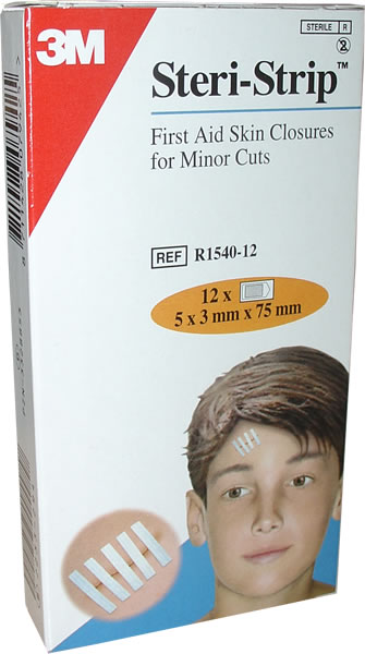 Unbranded Steri-Strip 12 Strips - 5 x 3mm x 75mm