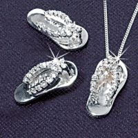 Sterling Silver & Stone Set Flip Flop Set