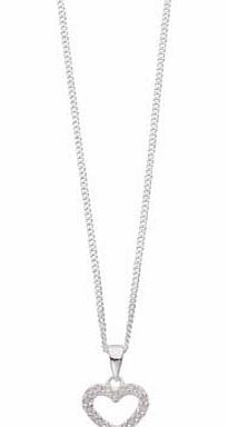 Unbranded Sterling Silver 0.1ct Diamond Mini Heart Pendant