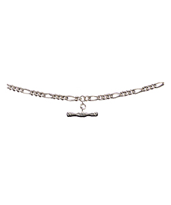 Sterling Silver 46cm/18in Figaro and T-Bar Chain