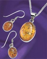 Sterling Silver Amber Pendant