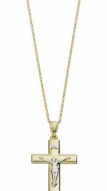 Unbranded Sterling Silver and 9ct Bonded Gold Crucifix