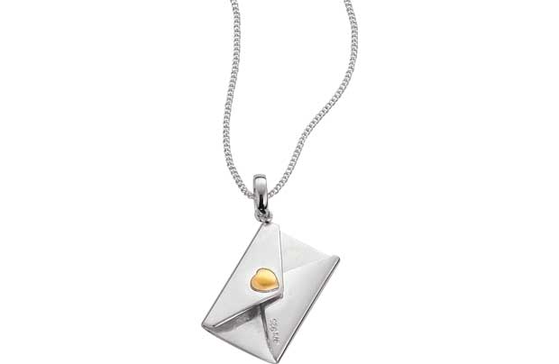 Unbranded Sterling Silver and 9ct Gold Love Letter Pendant