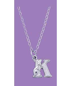 Sterling Silver Animal Alphabet K Pendant