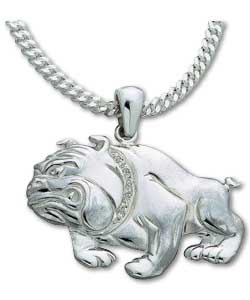Sterling Silver Bull Dog Pendant