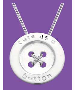 Sterling Silver Button Pendant