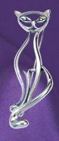 Sterling Silver Cat Brooch