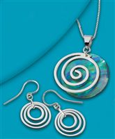 Sterling Silver Circle Mother Of Pearl Set