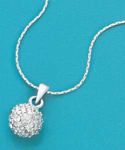 Sterling Silver Crystal Snowball Pendant