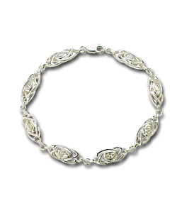 Sterling Silver Cubic Zirconia Celtic Style Bracelet