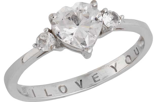 Unbranded Sterling Silver Cubic Zirconia I Love You Ring