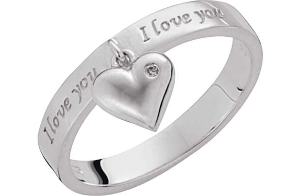 Unbranded Sterling Silver Cubic Zirconia I Love You