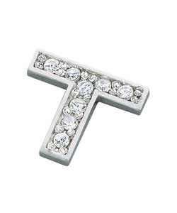 Sterling Silver Cubic Zirconia Initial A Stud Earring