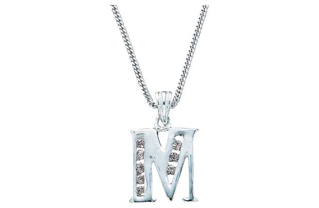 Unbranded Sterling Silver Cubic Zirconia Initial Pendant -