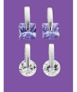 Sterling Silver Cubic Zirconia Stud Earrings