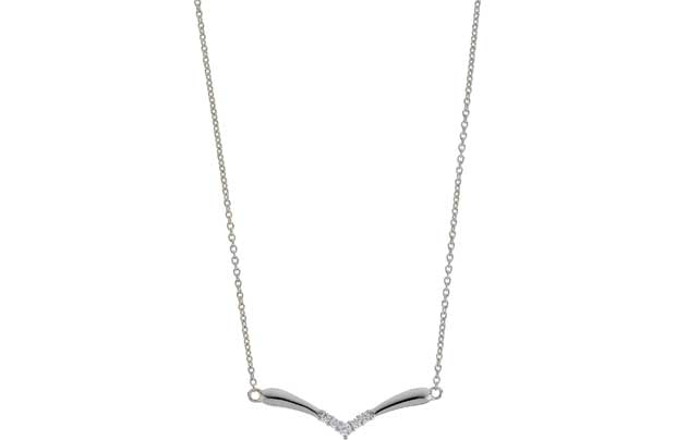 Unbranded Sterling Silver Cubic Zirconia Wishbone Necklet