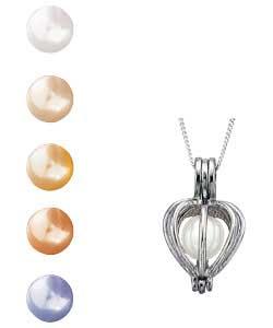 Sterling Silver Cultured Pearl Wish; Pendant