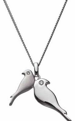 This beautiful love birds pendant is perfect for both everyday wear and formal occasions. making it a great accessory for any outfit. Made from sterling silver and featuring 2 diamonds. this pendant makes a beautiful gift. Sterling silver. Diamond se
