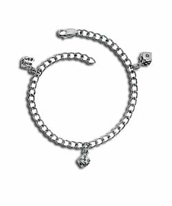 Sterling Silver Dice Charm Bracelet