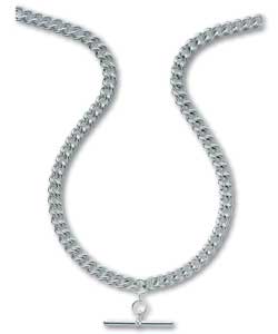 Sterling Silver Double Curb T Bar and Swivel Chain