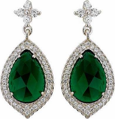 Unbranded Sterling Silver Emerald Green Cubic Zirconia