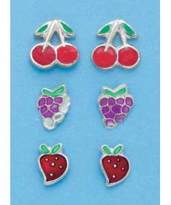 Sterling Silver Fruit Studs