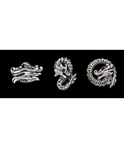 Sterling Silver Gents Dragon Stud Earrings