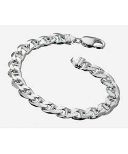 Sterling Silver Gents Fancy Curb Bracelet