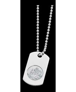 Sterling Silver Gents St. Christopher Tag Pendant