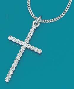 Sterling Silver Glitter Cross