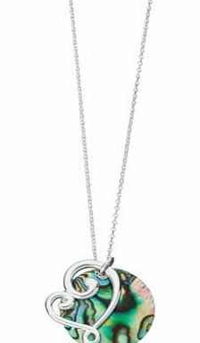 Unbranded Sterling Silver Heart Abalone Shell Pendant
