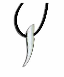 Sterling Silver Horn Pendant and Rope