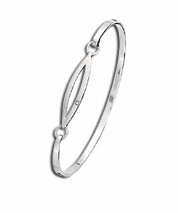 Sterling Silver Hot Gems Diamond Bangle