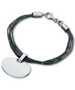 Sterling Silver Identity Disc and Black Cord