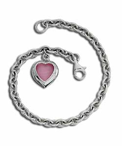 Sterling Silver Interchangeable Heart Charm Bracelet