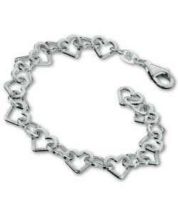 Sterling Silver Interlinked Heart Bracelet