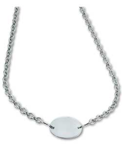 Sterling Silver Ladies Oval Identity Chain