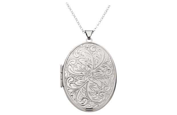 Unbranded Sterling Silver Large Fancy Oval Locket Pendant