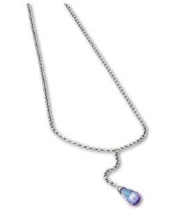 Sterling Silver Lilac Briolette Crystal Drop Necklet