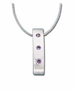 Sterling Silver Lilac Cubic Zirconia Pendant