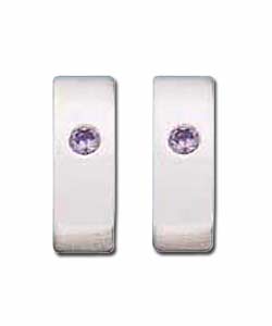 Sterling Silver Lilac Cubic Zirconium Studs