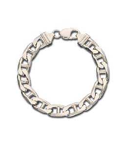 Sterling Silver Mens Marine Chain Bracelet